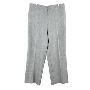 Alfred Dunner Women's Pull-on Grey Pants Size 16P Flat Front Straight High Rise